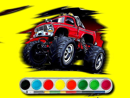 Monster Jeep Coloring gameplay